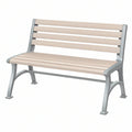 Panca da giardino 120 x 60 x 85 cm in legno chiaro e metallo grigio con schienale