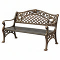 Panchina da giardino 127 x 60 x 92 cm in alluminio bronzo stile classico decorativo