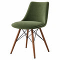 Sedia da pranzo 48 x 55 x 83 cm in tessuto verde con gambe in legno stile moderno