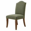 Sedia da pranzo 50 x 62 x 98 cm in tessuto verde con gambe in legno stile classico