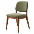 Sedia da pranzo 50 x 55 x 80 cm in tessuto verde e legno marrone stile moderno