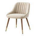 Sedia imbottita 58 x 62 x 84 cm in tessuto beige con gambe in legno stile moderno