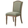 Sedia da pranzo 50 x 60 x 105 cm in legno e tessuto verde salvia stile classico