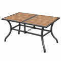 Tavolo da giardino estensibile 150-200 x 90 x 74 cm in metallo effetto legno marrone nero