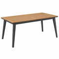 Tavolo da giardino 180x90x75 cm in legno e metallo marrone/nero - piano a doghe