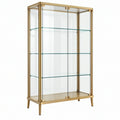 Vetrina 80 x 40 x 160 cm in vetro e metallo oro - Espositore moderno con ante