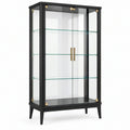 Vetrina 80x40x160 cm in metallo e vetro nero per esposizione stile moderno